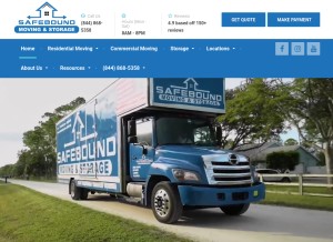 How safeboundmoving.com looks like on a tablet such as an iPad.