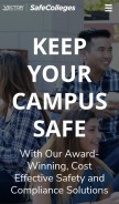 How safecolleges.com looks like on a mobile device such as an iPhone.