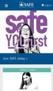 How safecu.org looks like on a mobile device such as an iPhone.