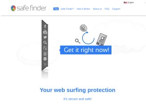 How safefinder.com looks like on a tablet such as an iPad.