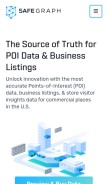 How safegraph.com looks like on a mobile device such as an iPhone.