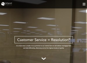 How safeguardproperties.com looks like on a tablet such as an iPad.