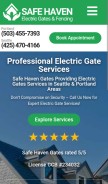 How safehavengates.com looks like on a mobile device such as an iPhone.