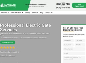 How safehavengates.com looks like on a tablet such as an iPad.