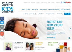 How safekids.org looks like on a tablet such as an iPad.