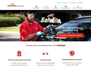 How safelite.com looks like on a tablet such as an iPad.
