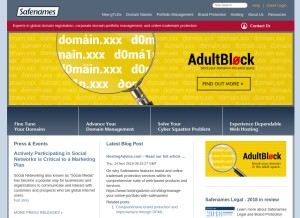 How safenames.org looks like on a tablet such as an iPad.