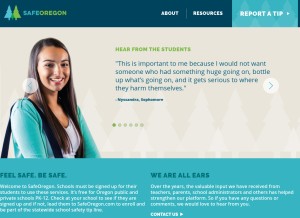 How safeoregon.com looks like on a tablet such as an iPad.