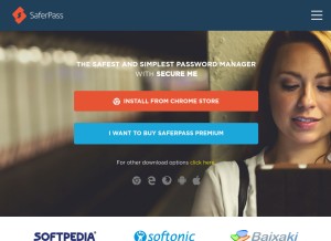 How saferpass.net looks like on a tablet such as an iPad.