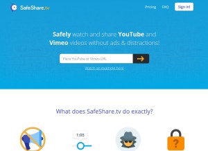 How safeshare.tv looks like on a tablet such as an iPad.
