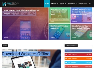 How safetricks.org looks like on a tablet such as an iPad.
