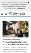 How safetyandhealthmagazine.com looks like on a mobile device such as an iPhone.