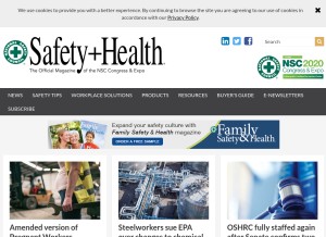 How safetyandhealthmagazine.com looks like on a tablet such as an iPad.