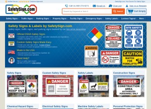 How safetysign.com looks like on a tablet such as an iPad.