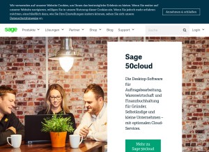How sage.de looks like on a tablet such as an iPad.