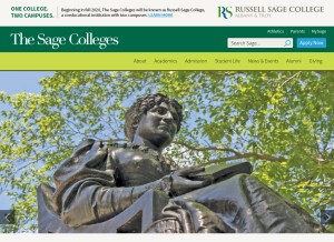 How sage.edu looks like on a tablet such as an iPad.