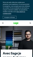 How sage.fr looks like on a mobile device such as an iPhone.