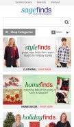 How sagefinds.com looks like on a mobile device such as an iPhone.
