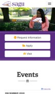 How sagu.edu looks like on a mobile device such as an iPhone.
