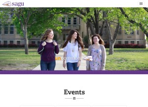 How sagu.edu looks like on a tablet such as an iPad.