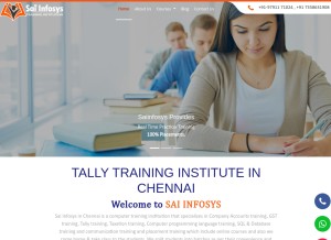 How saiinfosys.in looks like on a tablet such as an iPad.