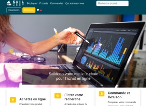 How saildeep.com looks like on a tablet such as an iPad.