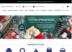 How sailrite.com looks like on a tablet such as an iPad.