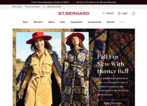 How saintbernard.com looks like on a tablet such as an iPad.