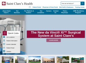 How saintclares.com looks like on a tablet such as an iPad.