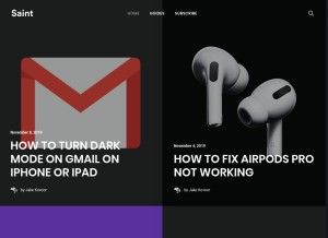 How saintlad.com looks like on a tablet such as an iPad.