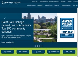 How saintpaul.edu looks like on a tablet such as an iPad.