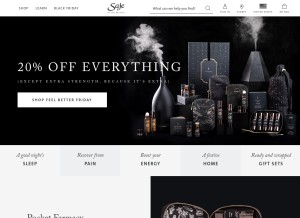 How saje.com looks like on a tablet such as an iPad.