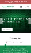 How salamander.de looks like on a mobile device such as an iPhone.