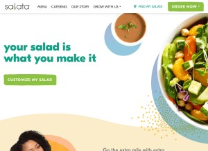How salata.com looks like on a tablet such as an iPad.