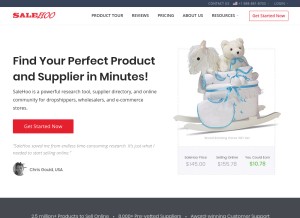 How salehoo.com looks like on a tablet such as an iPad.