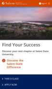 How salemstate.edu looks like on a mobile device such as an iPhone.