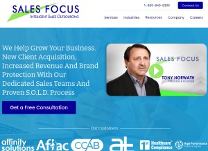 How salesfocusinc.com looks like on a tablet such as an iPad.