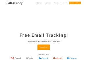 How saleshandy.com looks like on a tablet such as an iPad.