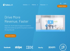 How salesloft.com looks like on a tablet such as an iPad.