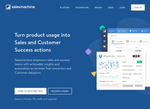 How salesmachine.io looks like on a tablet such as an iPad.