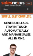 How salesnexus.com looks like on a mobile device such as an iPhone.