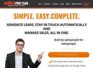 How salesnexus.com looks like on a tablet such as an iPad.