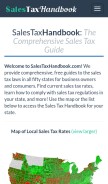 How salestaxhandbook.com looks like on a mobile device such as an iPhone.