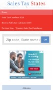 How salestaxstates.com looks like on a mobile device such as an iPhone.