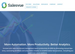 How salesvue.com looks like on a tablet such as an iPad.