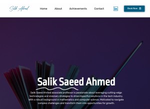 How salikahmed.com looks like on a tablet such as an iPad.