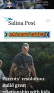 How salinapost.com looks like on a mobile device such as an iPhone.