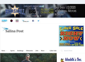 How salinapost.com looks like on a tablet such as an iPad.