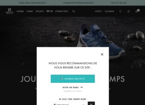 How salomon.com looks like on a tablet such as an iPad.