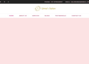 How salonuma.com looks like on a tablet such as an iPad.